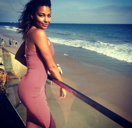 Kylie Bunbury Striped Dress Beach Body