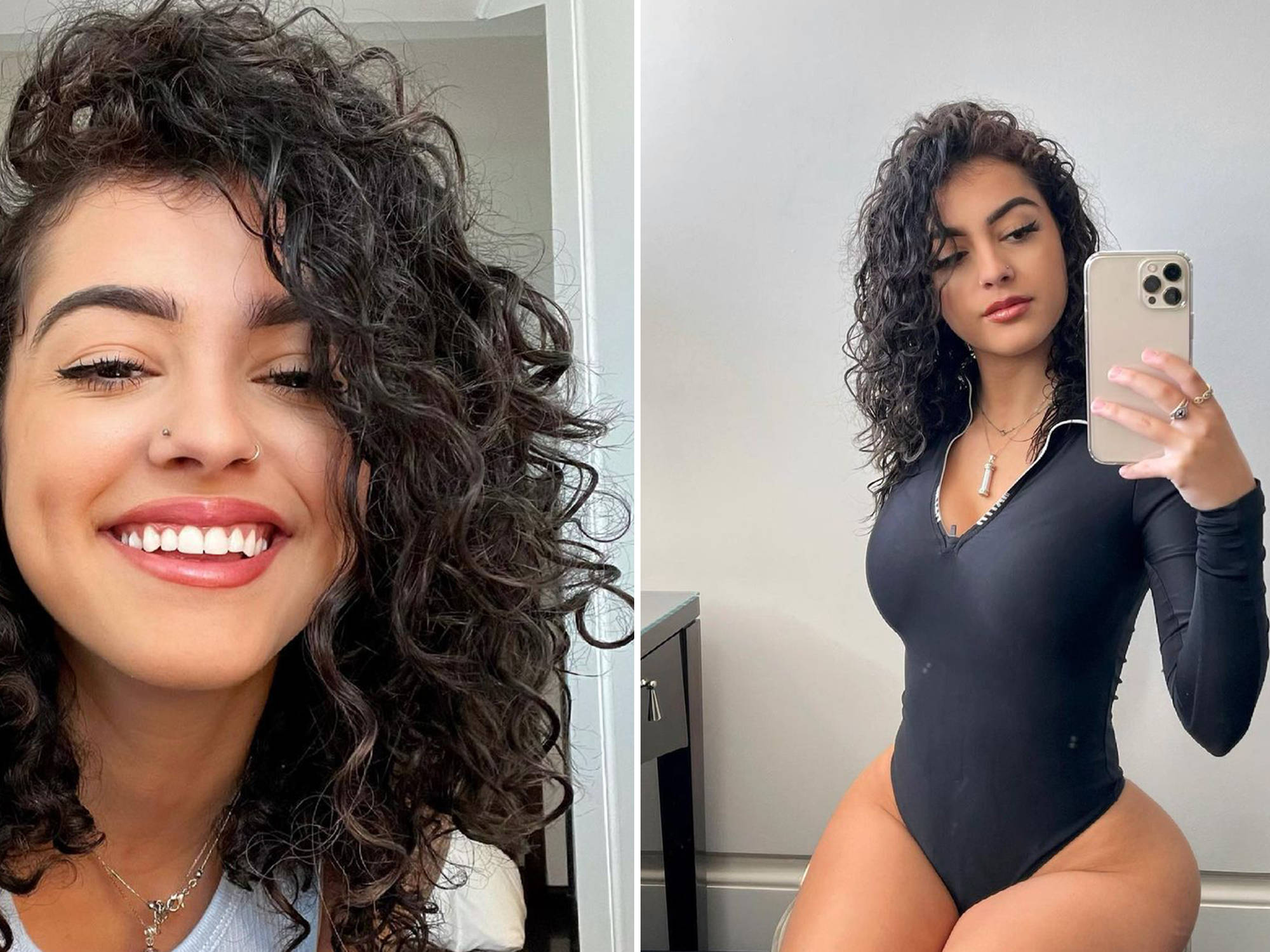 Malu Trevejo Black Bodysuit Hourglass Body