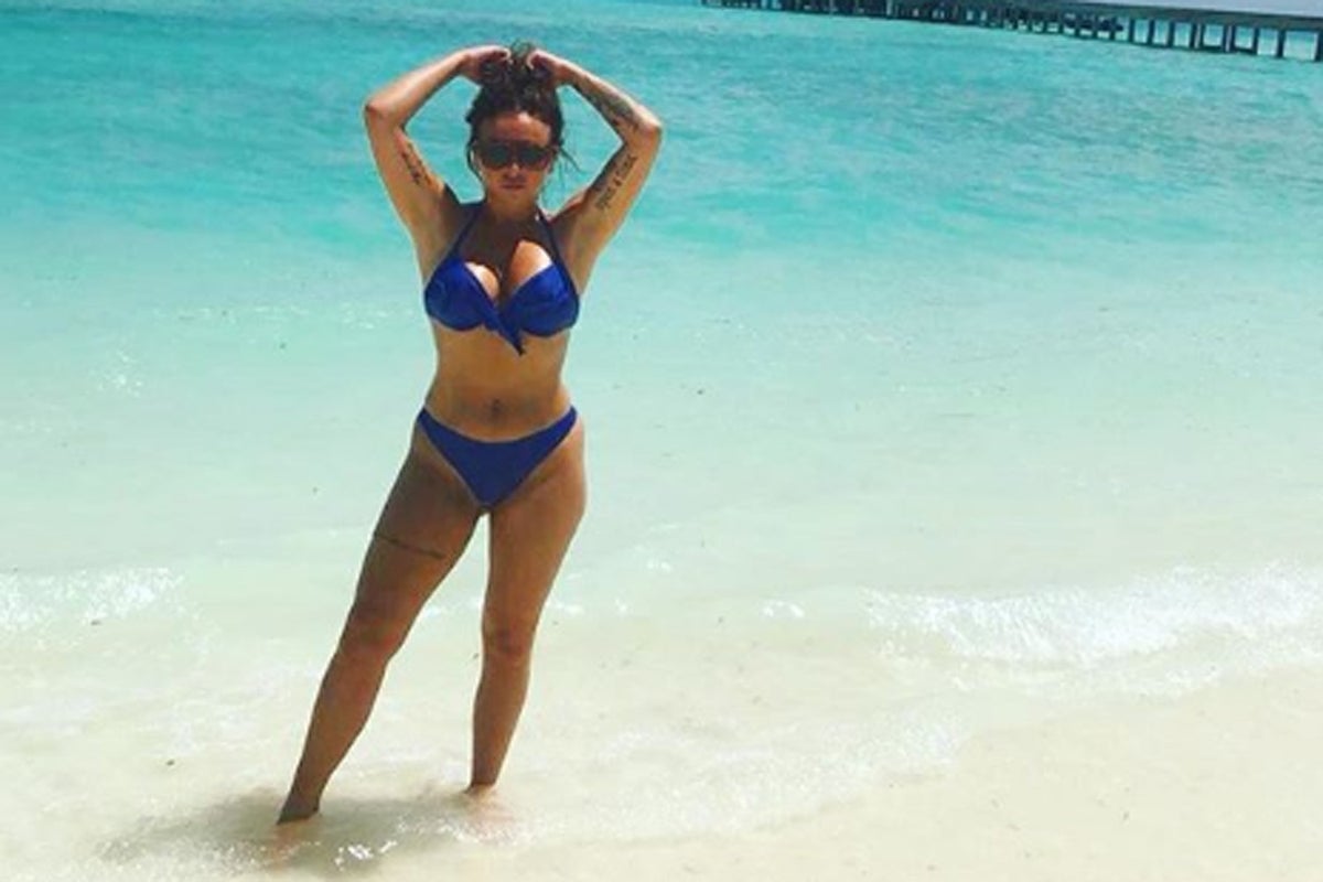 Jesy Nelson Blue Bikini Body