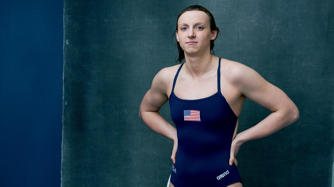 Katie Ledecky Navy Swimsuit Athletic Body