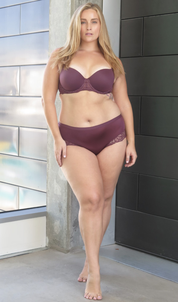 Lizzie Miller Purple Lingerie Body Figure
