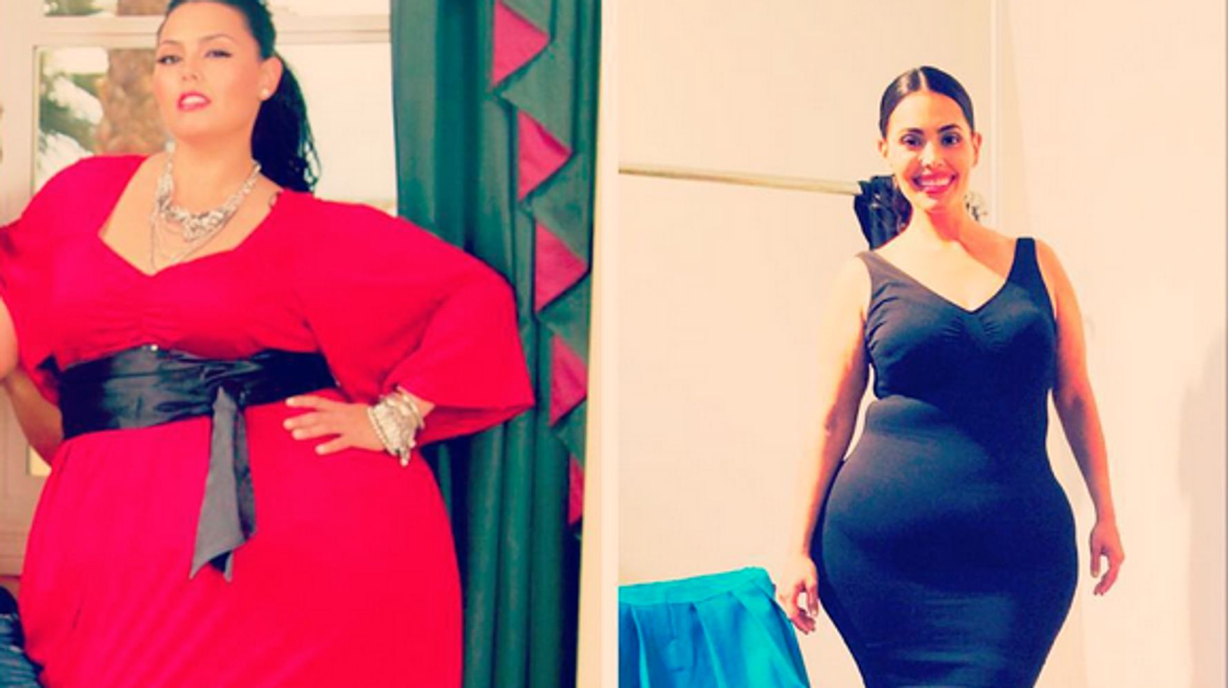 Rosie Mercado in Red and Black Dress Body