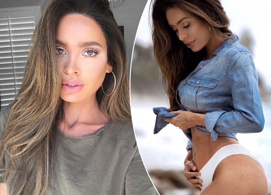 Sarah Stage in Denim Shirt and White Bottoms