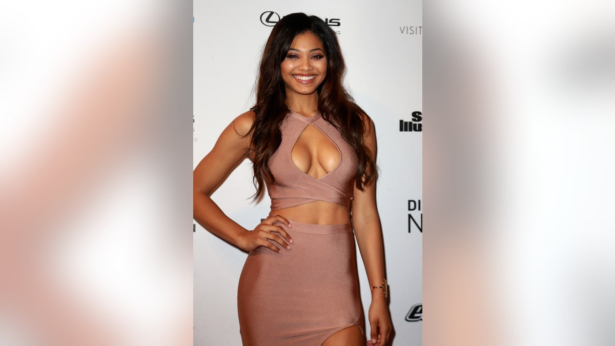 Danielle Herrington in Blush Cut-Out Dress Body and Bra Size
